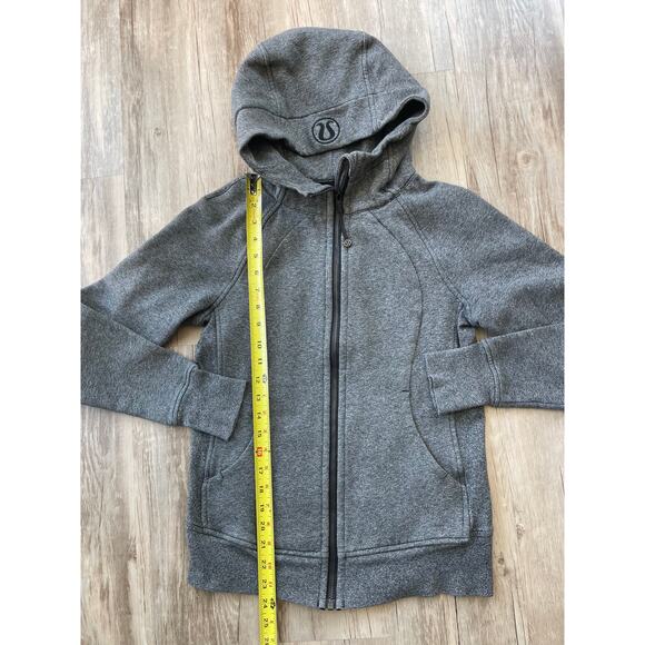 Lululemon Heathered speckled Black Scuba Sull-zip Hoodie Size 6 Gym Active Wear - Picture 8 of 9